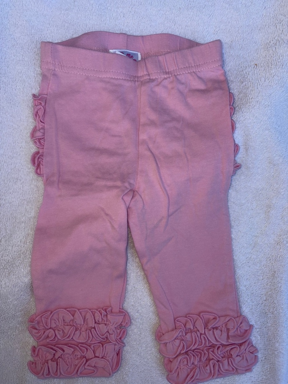 Ruffle Butts Pink Ruffle Trim Leggings